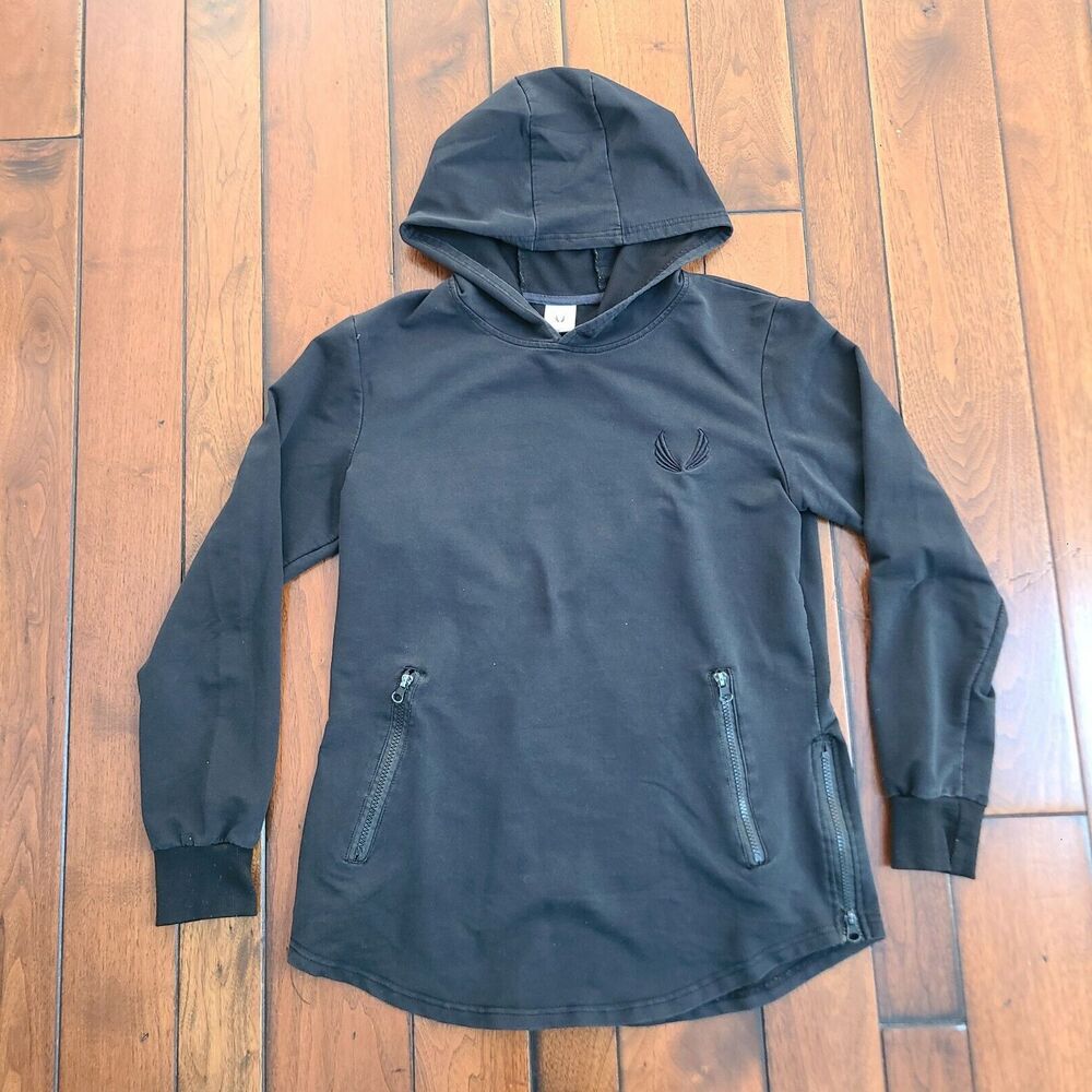 AESTHETIC REVOLUTION Gymshark Women's Hoodie Size XL Side Zip Sweatshirt Black